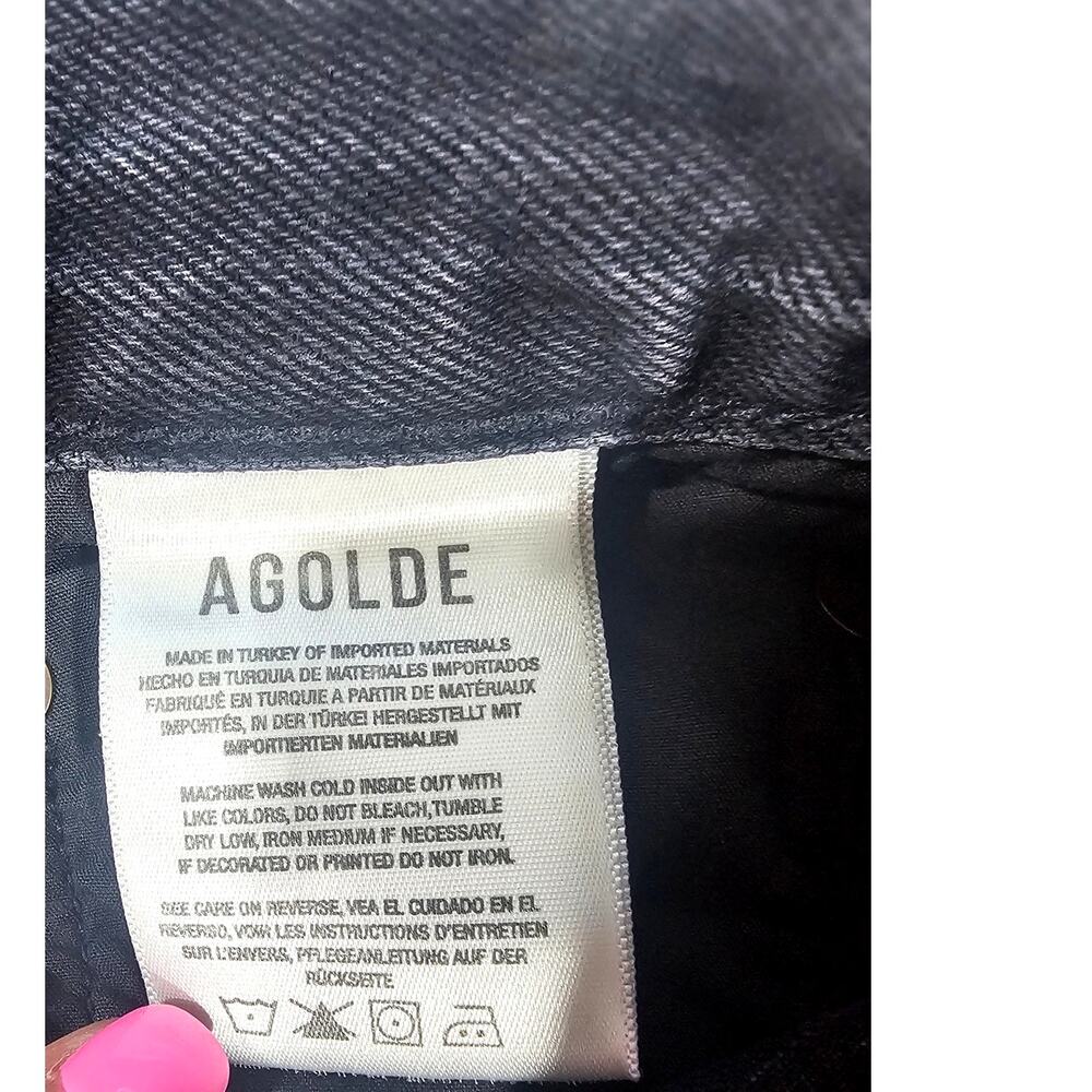 AGOLDE High Rise Straight Leg Jeans Washed Black Size 27 - Picture 4 of 8